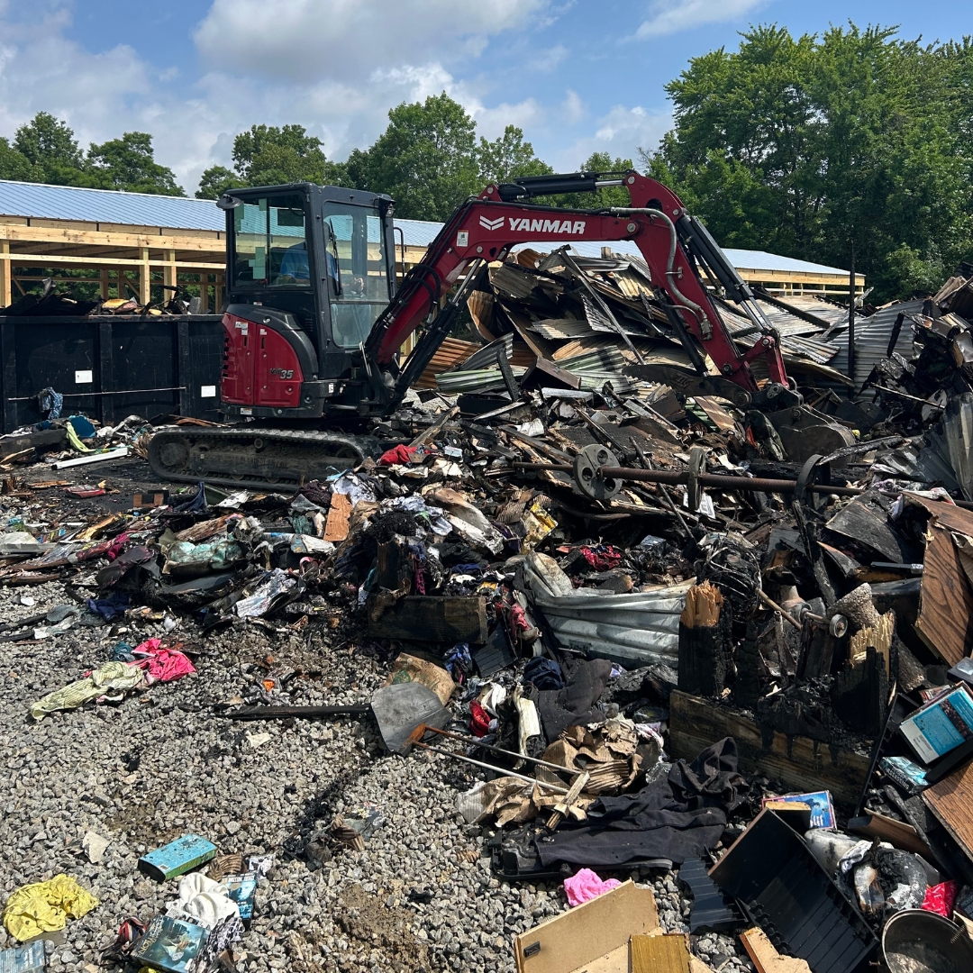 Type of debris, fire damage removal